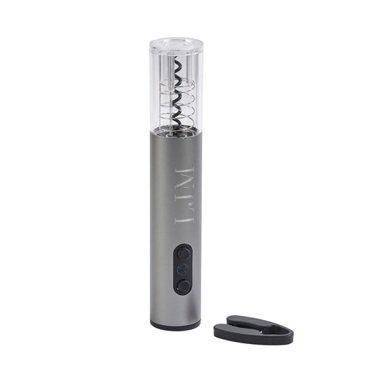 Silver Electric Wine Opener with Stainless Steel Corkscrew (Optional Engraving Available)