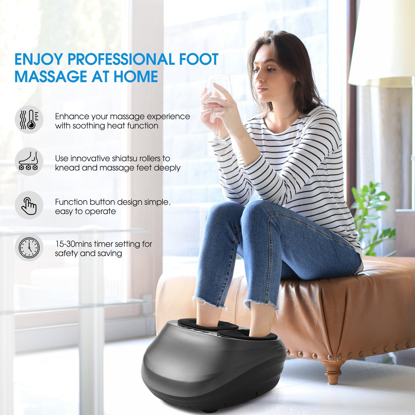 Deluxe Heated Foot Massager – Ultimate Gift for Relaxation for Him & Her